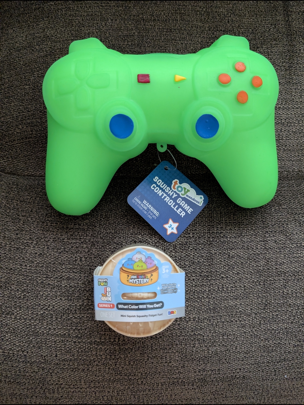 Toy Squishy Game Controller - Green With Mystery Mini Dumpling.